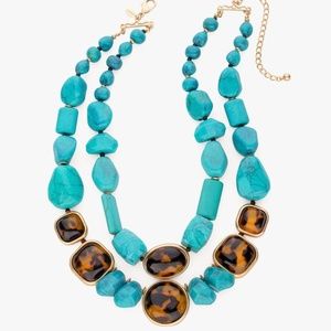 Jasmine Turquoise/Tortoiseshell Short Necklace